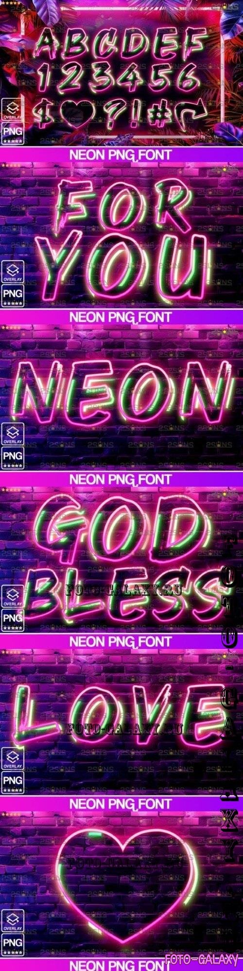 Alphabet clipart overlays Neon - 282862657