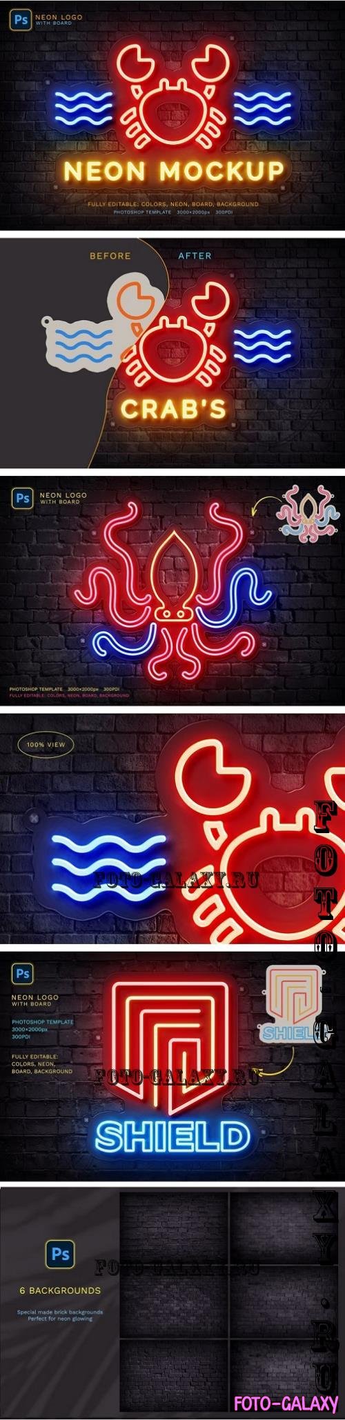 Neon Logo Mockup - 3MM4HD3