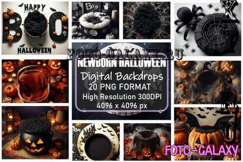 Halloween Newborn Digital Backdrops