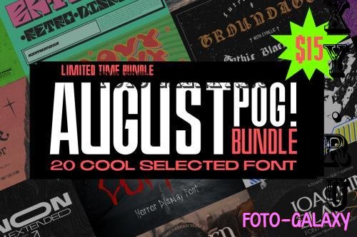 August Pog Font Bundle - 20 Premium Fonts