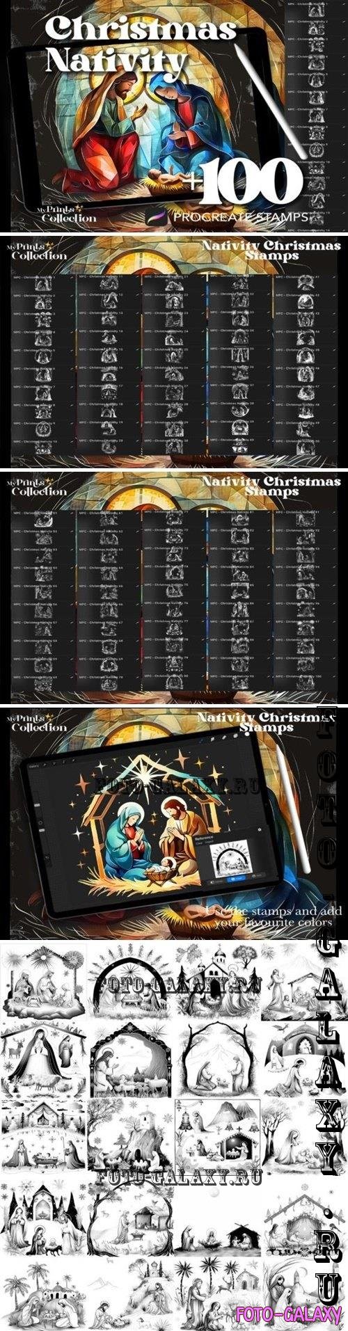 100+ Procreate Christmas Nativity Stamps