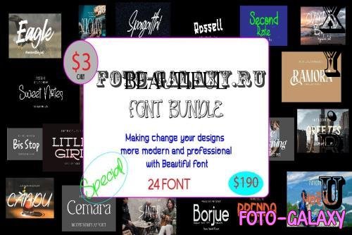 Beautiful Font Bundle - 24 Premium Fonts