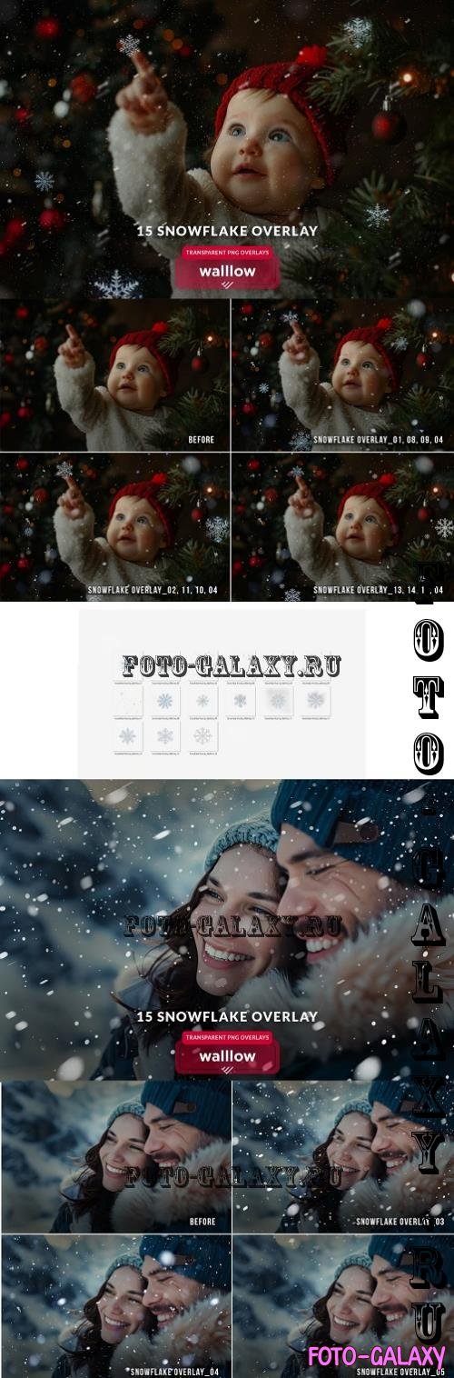 Falling snow and snowflakes overlays - 281070978