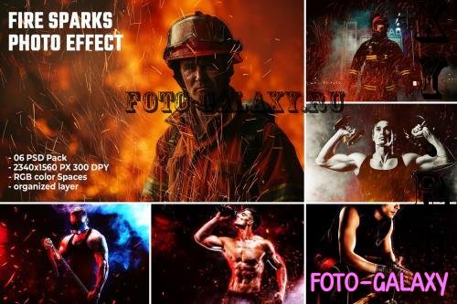 Fire sparks photo effect - Z4YCDEU