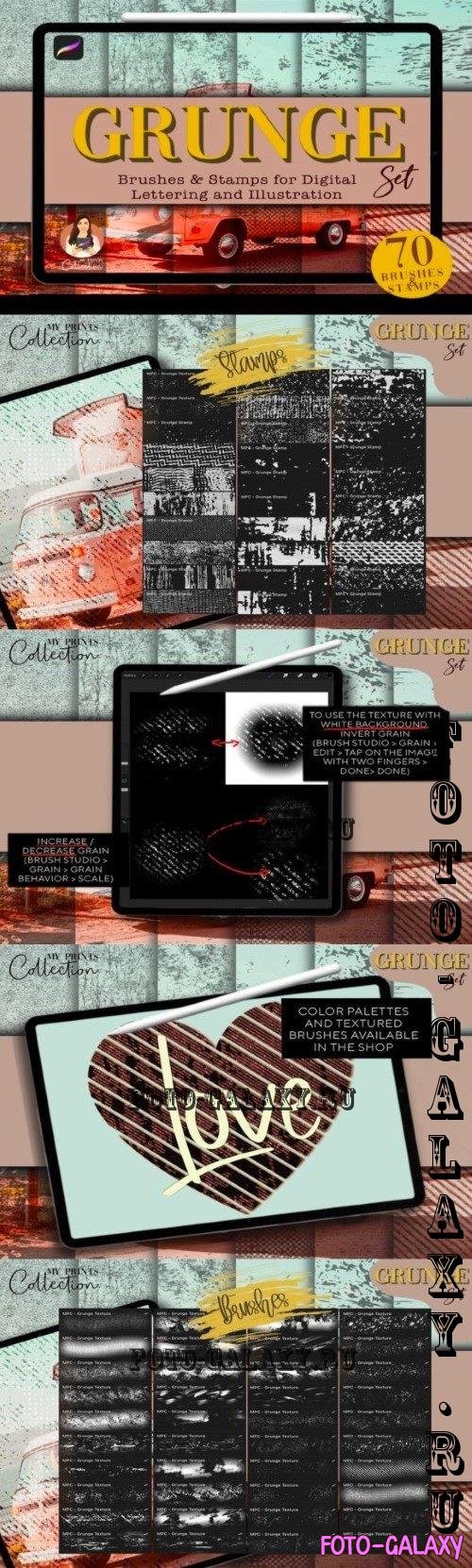 70 Grunge Procreate Brushes and Stamps