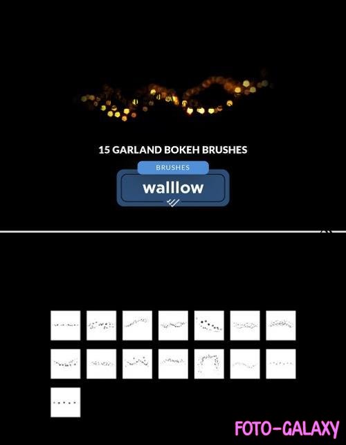 15 Garland Bokeh Brushes, photoshop digital brush M6E4RQW