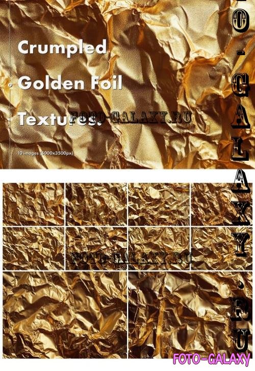 Crumpled Golden Foil Textures QRKXWKX