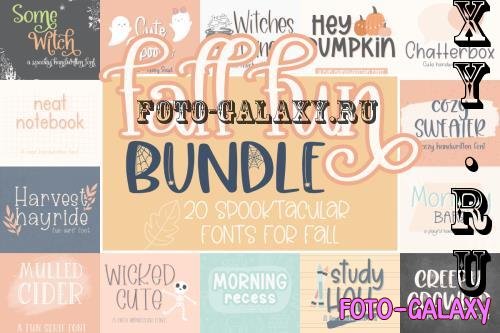 Fall Fun Font Bundle - 20 Premium Fonts