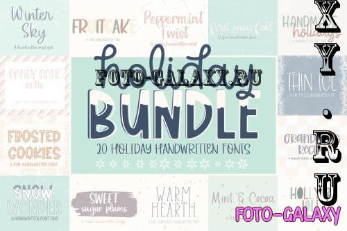 Holiday Font Bundle - 20 Premium Fonts