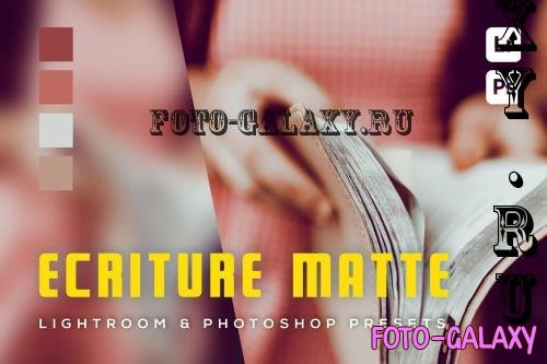 6 Ecriture Matte Lightroom and Photoshop Presets  488USCP