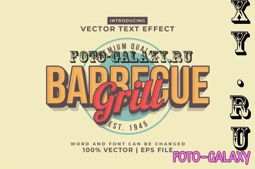 Barbecue Grill Vector Editable Text Effect P692PTW