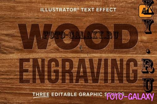 Engraved Wood Text Styles for Illustrator - DDKVLFE