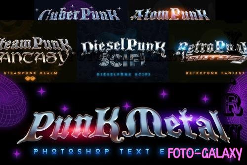 3D Reflective Chrome Punk Photoshop Text Effect - 45EZZ38