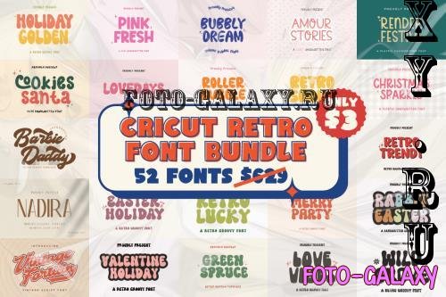 Cricut Retro Font Bundle - 52 Premium Fonts