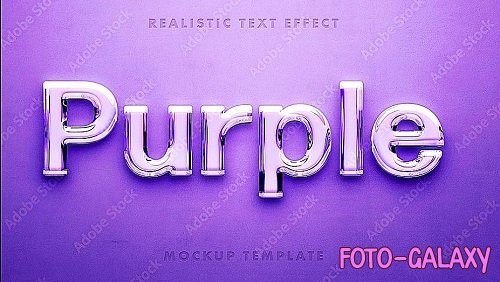 Purple Polished Chrome Wall Sign Logo Mockup 432887242