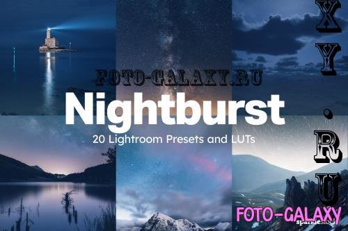 20 Nightburst Lightroom Presets and LUTs