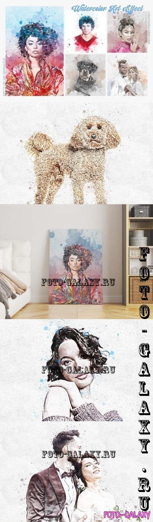 Watercolor Art photoshop action - 285507213