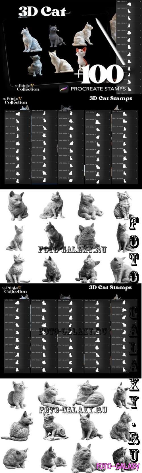 100+ Procreate 3D Cat Stamps