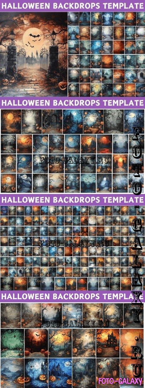 200 Halloween Digital Backdrops Bundle