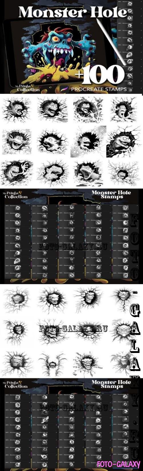 100+ Procreate Monster Hole Stamps