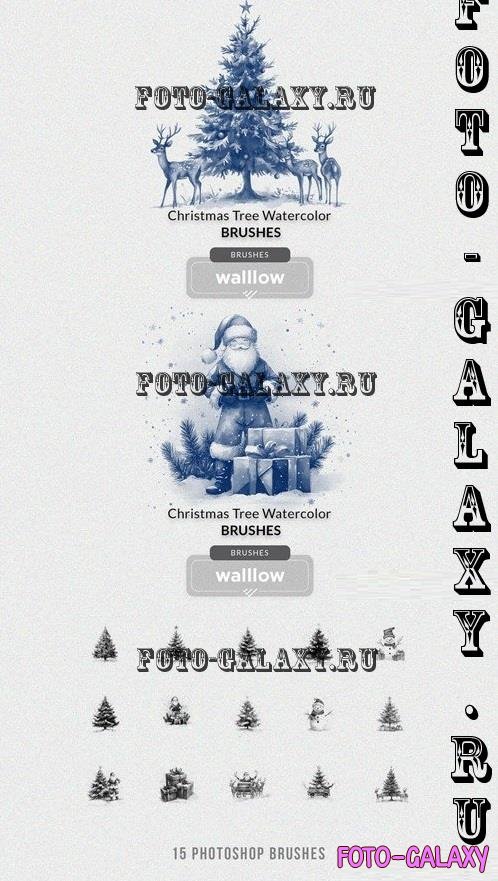 Christmas watercolor photoshop brush - 285317813