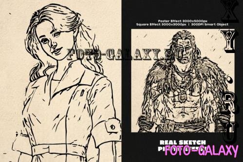Real Sketch Square And Poster Photo Effect - 284902784