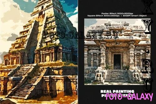 Real Painting Square And Poster Photo Effect - 284878629