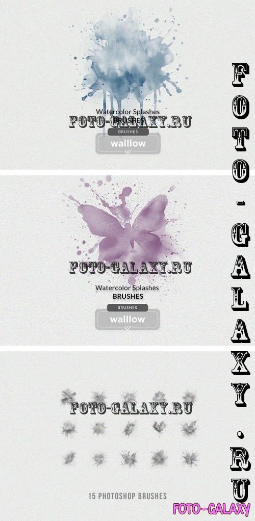 Watercolor Splashes Photoshop Brush - 285265522