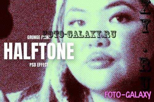 Grunge Printed Halftone PSD Photo Effect - WJFCZCU