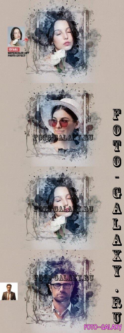 Watercolor Frame Photo Effect - 4689654