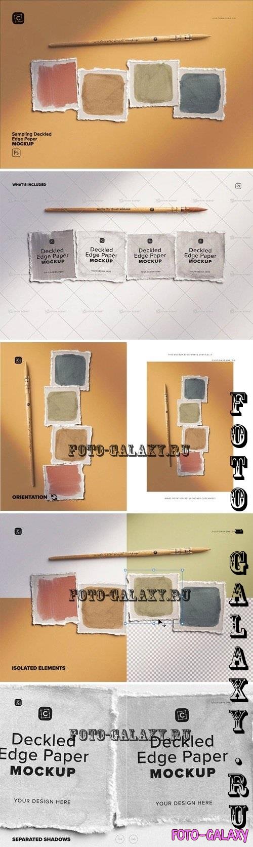 Sampling Deckled Edge Paper with Watercolor Brush - VJHP72M