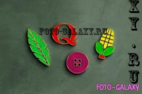 Enamel Gold Pin Generator Mockup - PDHRHPV