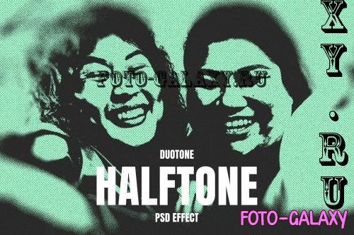 Duotone Halftone PSD Photo Effect - V6RXABK