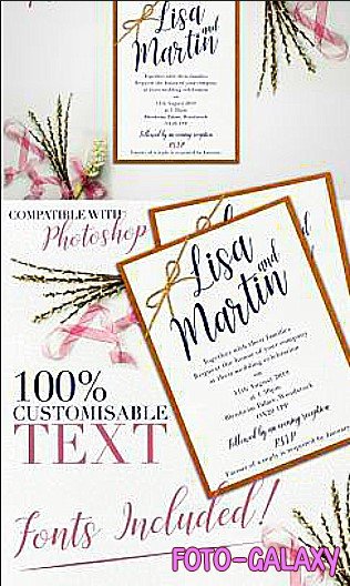 Wedding Invitation PSD Mockup Template