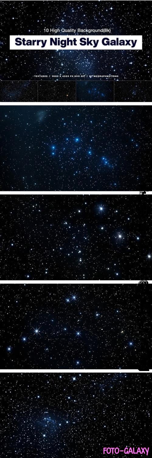 Starry Night Sky Galaxy Background - 6WQYNP4