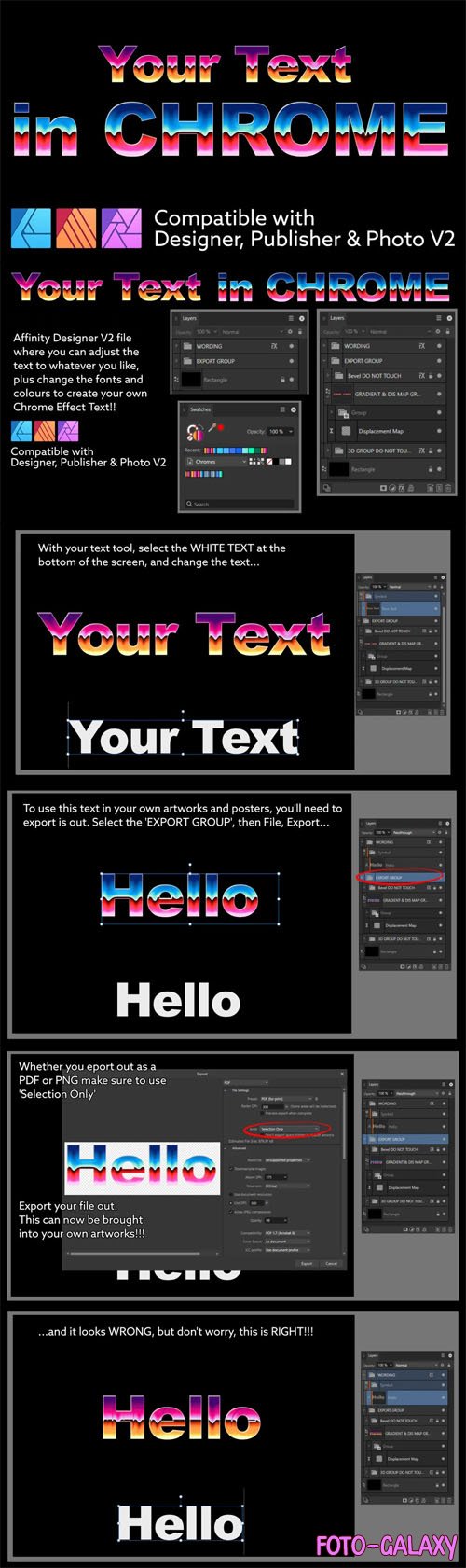 80's Chrome Text Effects for Affinity V2