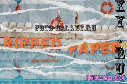 Ripped Crumpled Paper Photo Effect - 286028980