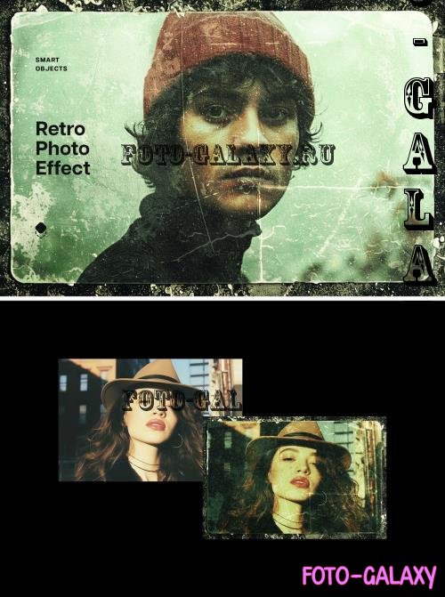 Vintage Scratched Photo Effect - 286132991