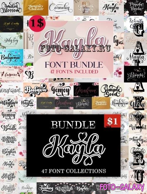 Kayla Font Bundle - 47 Premium Fonts