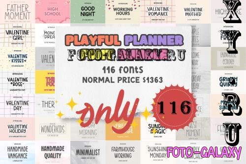 Playful Planner Font Bundle - 116 Premium Fonts