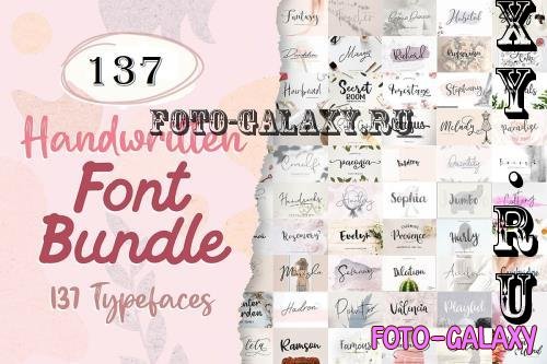 Handwritten Font Bundle - 137 Premium Fonts