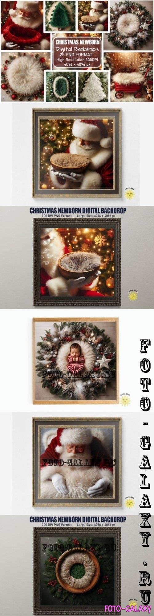 Christmas Newborn Digital Backdrops Bundle