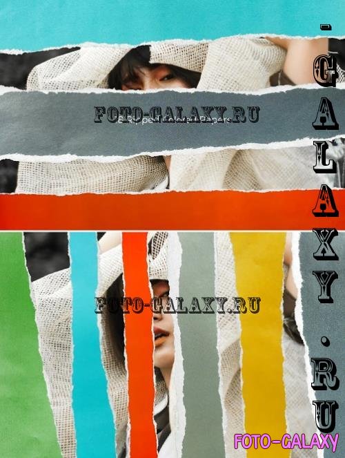 18 Ripped Colored Paper Overlays - DQ93Z96