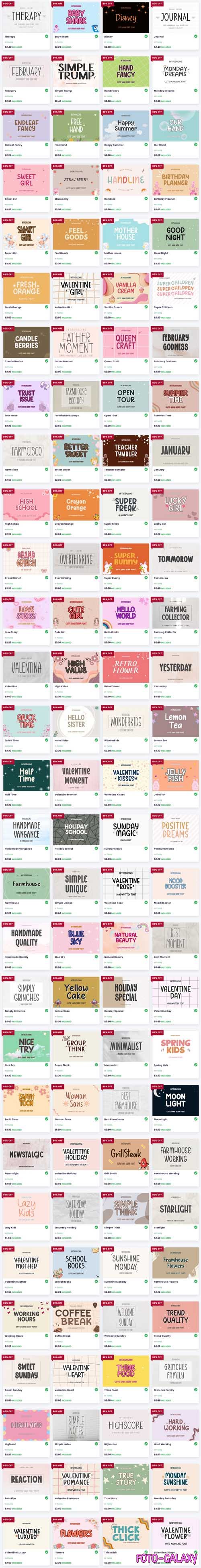 Playful Planner Font Bundle - 116 Premium Fonts