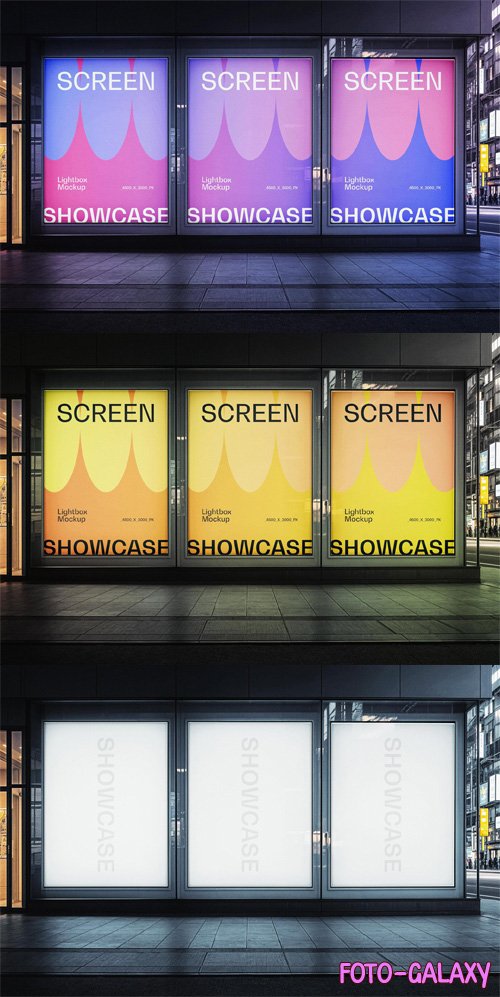 Lightbox Screens PSD Mockup Templates