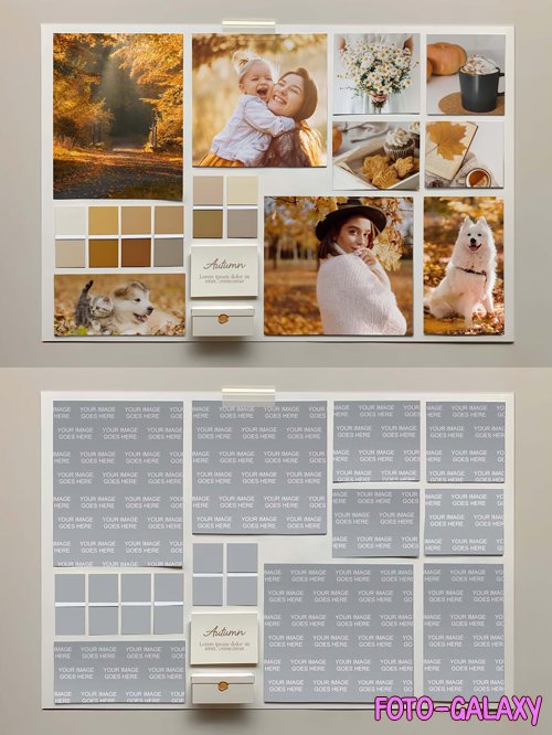 Autumn Fall Mood Board - Photo Collage PSD Template