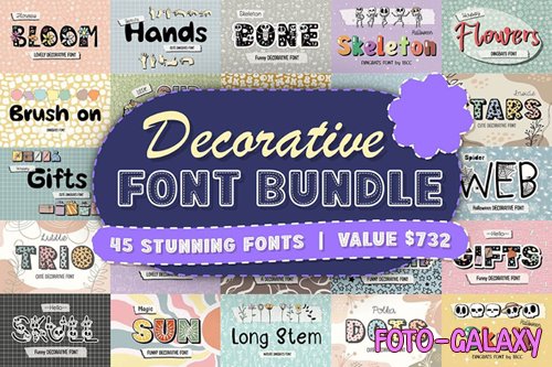 Decorative Font Bundle - 45 Premium Fonts