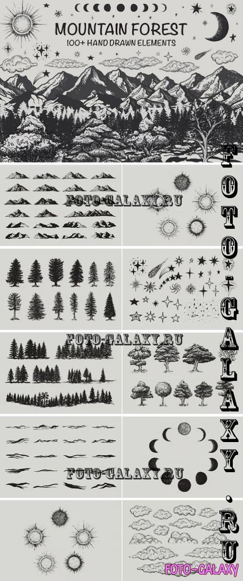 Mountain forest hand-drawn elements - 10285130 - 8B2EMHH