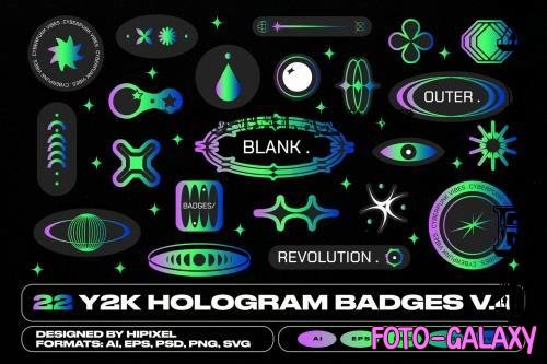 Y2K Hologram Badge Stickers V.4 - GDA2FJN