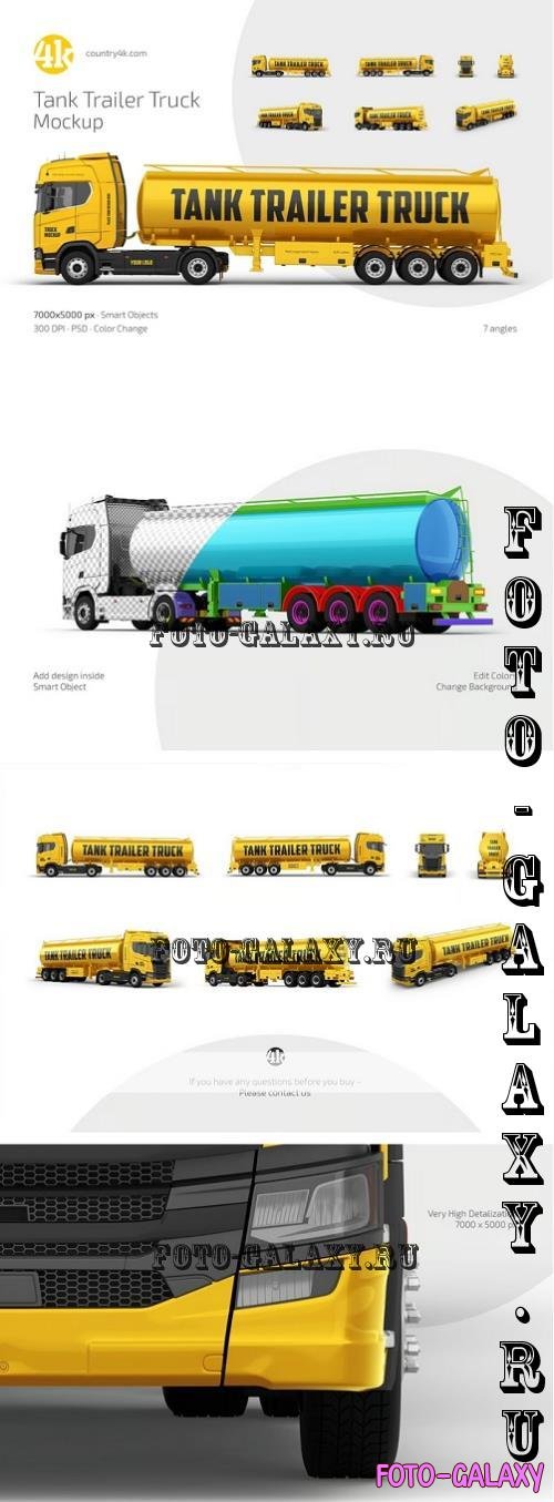 Tank Trailer Truck Mockup Set - 286760279